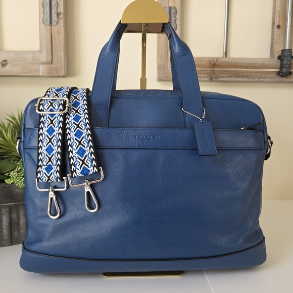 Coach Other - Coach Hamilton Cobalt Blue Leather Briefcase Laptop Business Bag